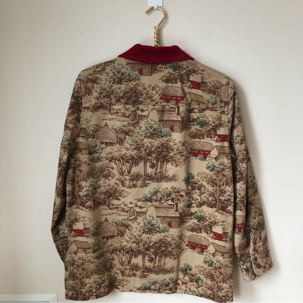 Ralph Lauren Vintage Cotton Canvas Jacket Prairie Country Scenery S - Picture 2 of 12
